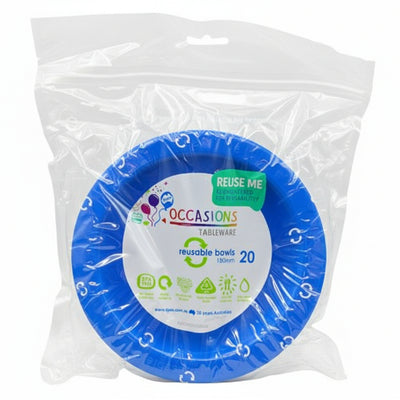 Royal Blue Plastic Bowls 20pk