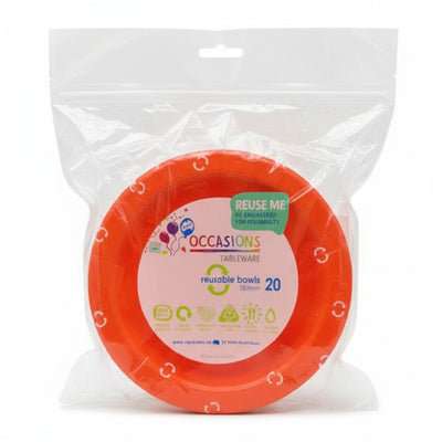 Orange Plastic Bowls 20pk