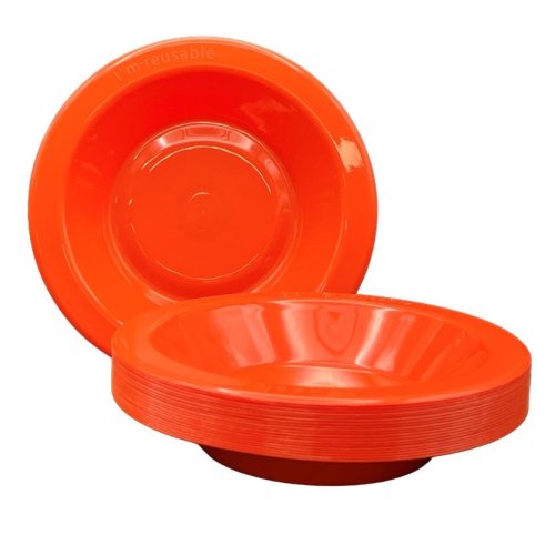 Orange Plastic Bowls 20pk