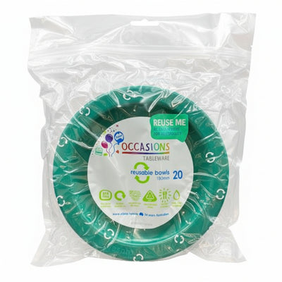 Green Plastic Bowls 20pk