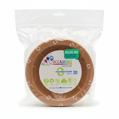 Rose Gold Plastic Bowls 20pk