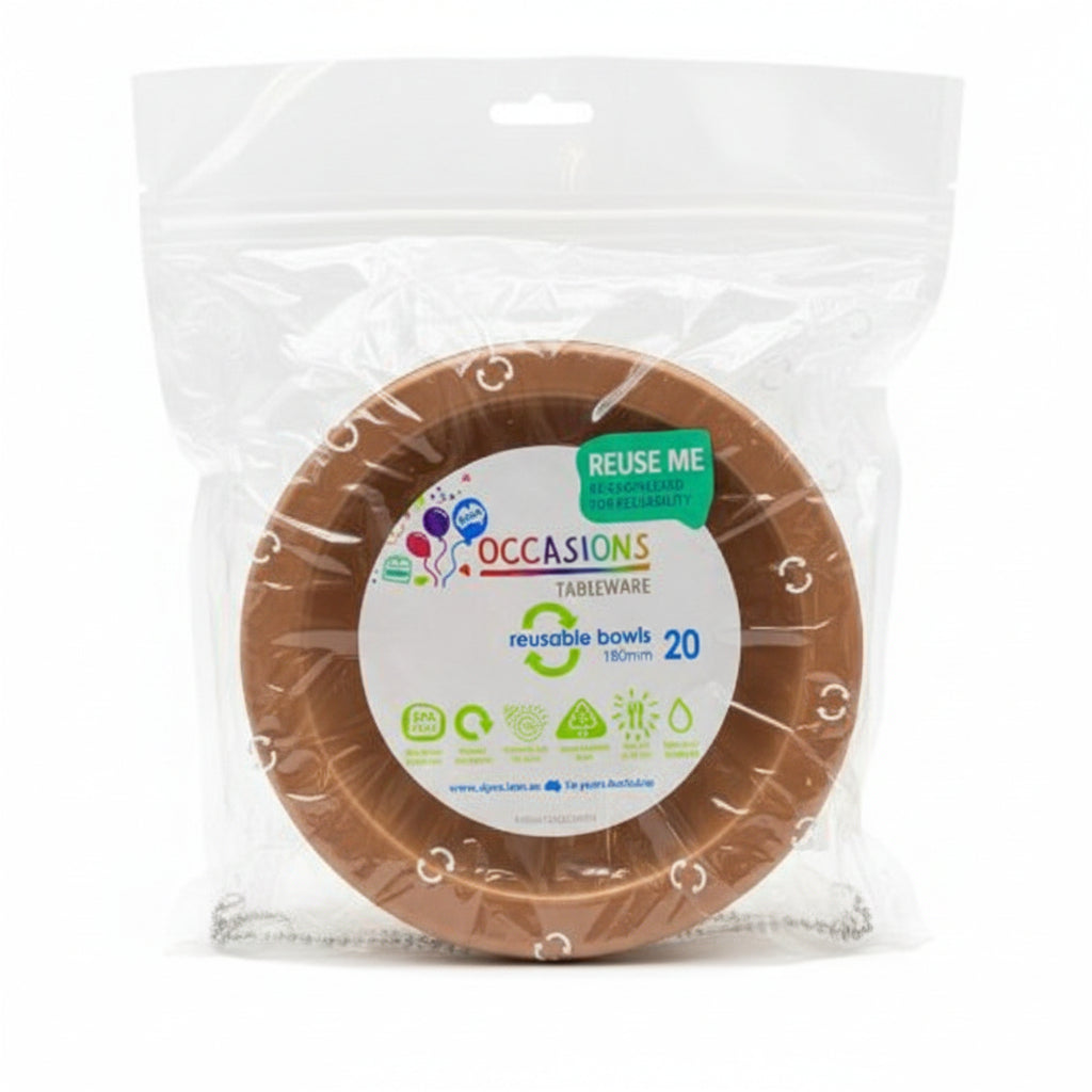 Rose Gold Plastic Bowls 20pk