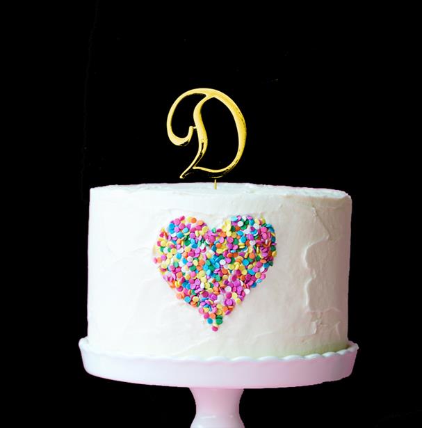 Gold Cake Topper (7cm) - Letter D