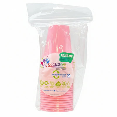 Light Pink Plastic Cups 285ml 20pk