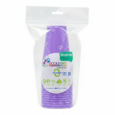 Lavender Plastic Cups 285ml 20pk