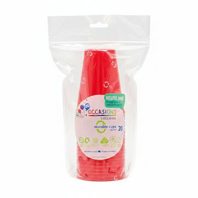 Red Plastic Cups 285ml 20pk