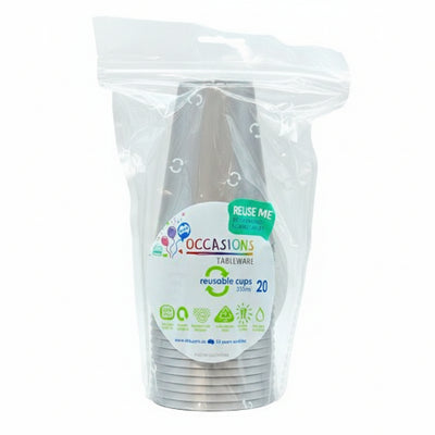 Silver Plastic Cups 285ml 20pk
