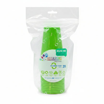 Lime Plastic Cups 285ml 20pk