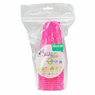 Magenta Plastic Cups 285ml 20pk