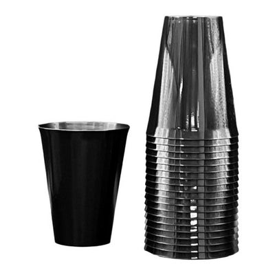Black Plastic Cups 285ml 20pk