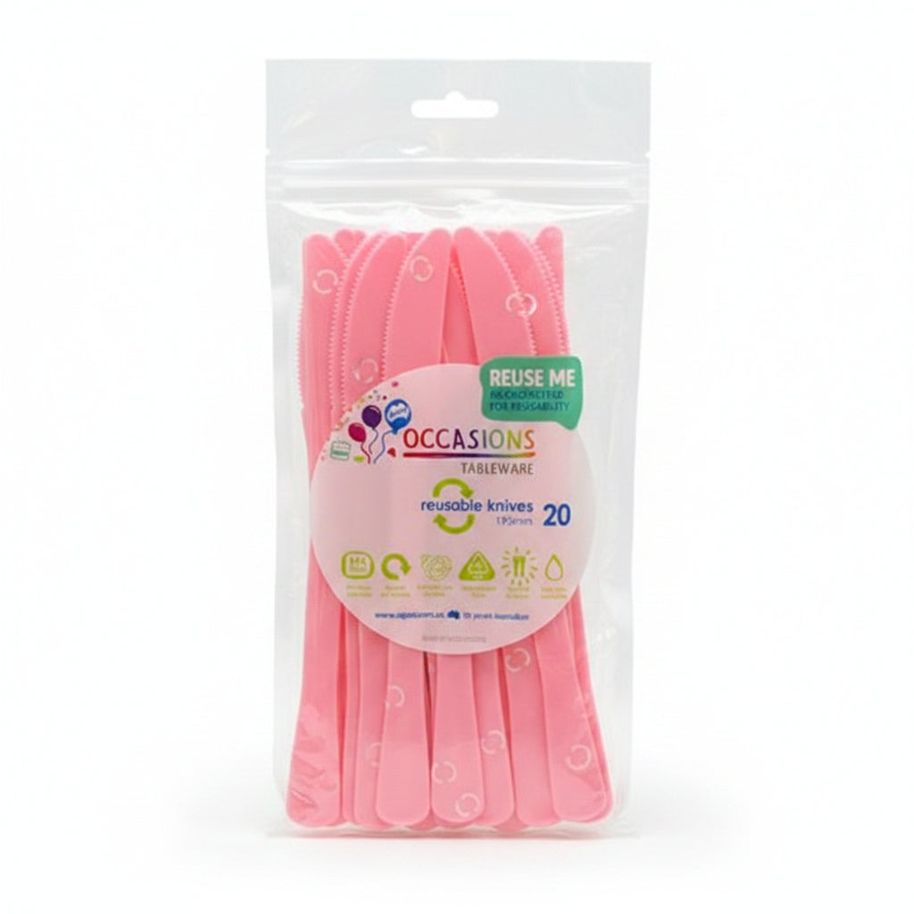 Light Pink Plastic Knives 20pk