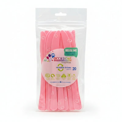 Light Pink Plastic Knives 20pk