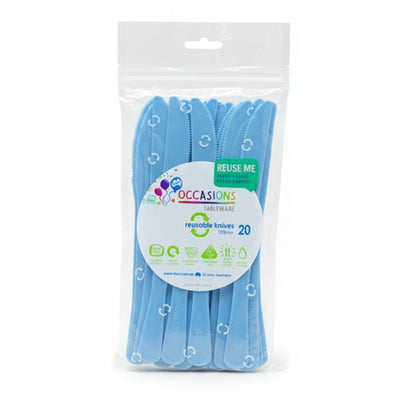 Light Blue Plastic Knives 20pk