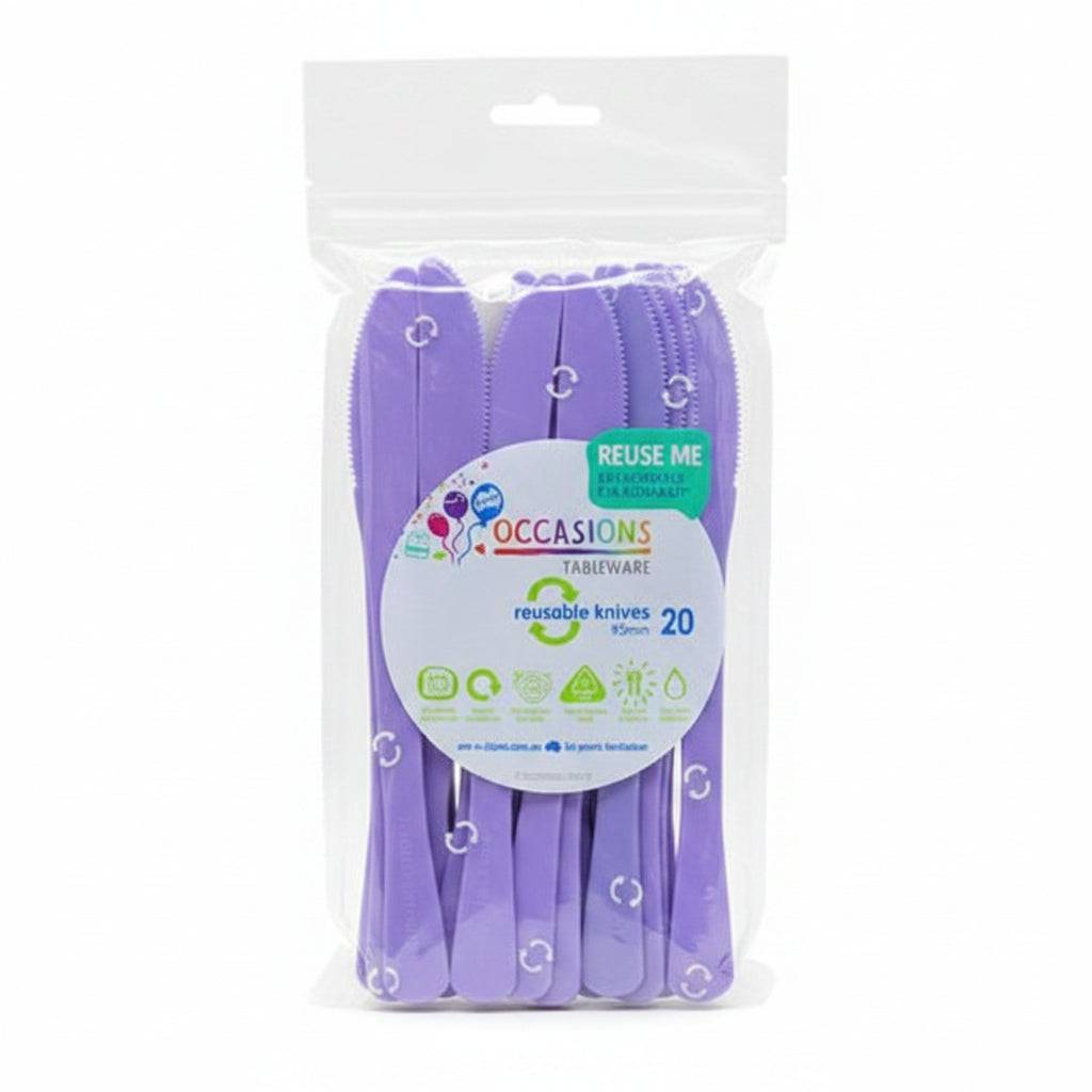 Lavender Plastic Knives 20pk