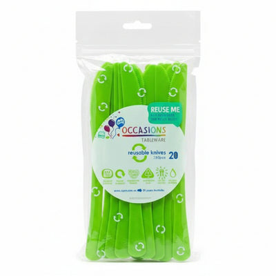 Lime Plastic Knives 20pk