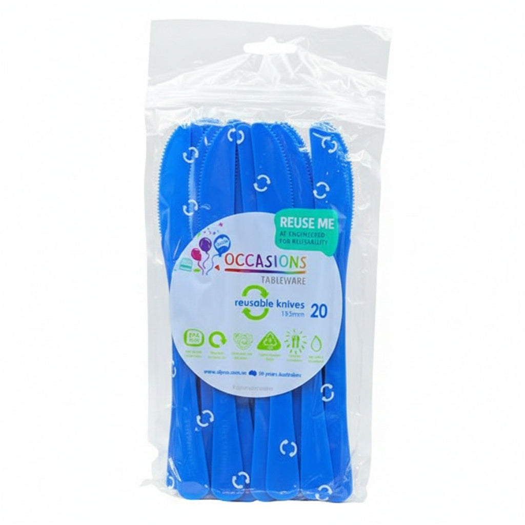 Royal Blue Plastic Knives 20pk