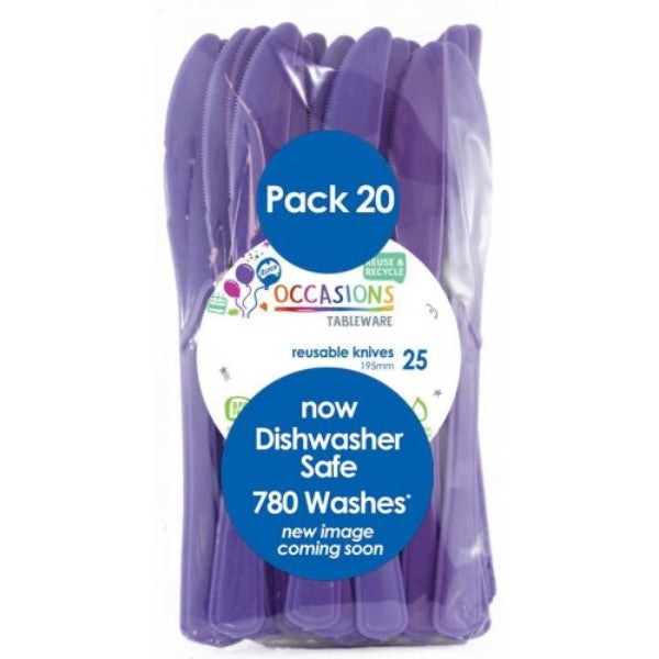 Purple Plastic Knives 20pk