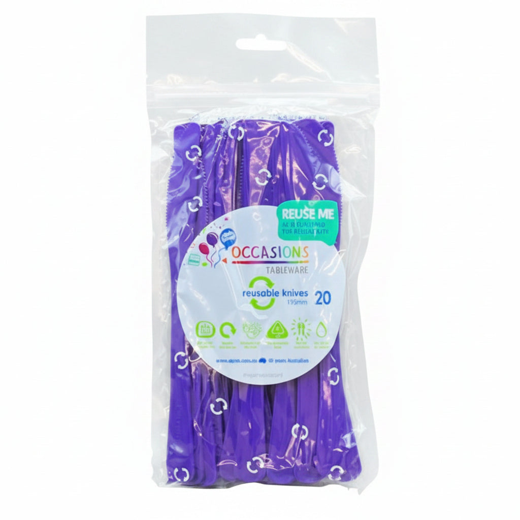 Purple Plastic Knives 20pk