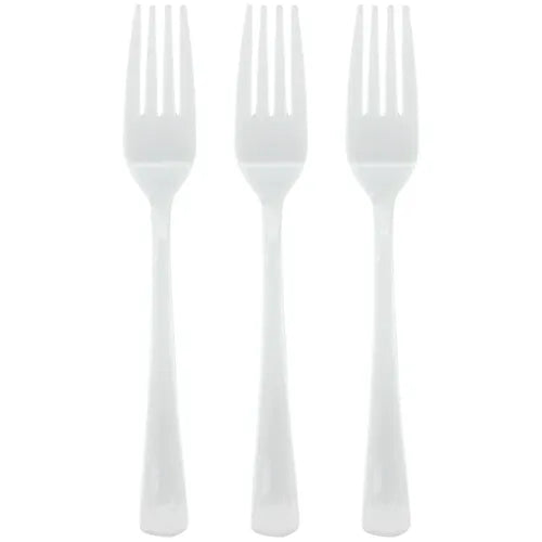 White Plastic Forks 20pk