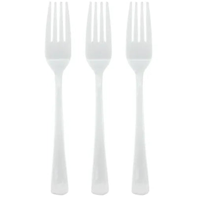 White Plastic Forks 20pk