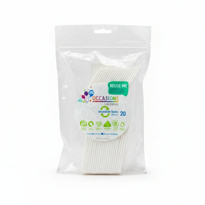 White Plastic Forks 20pk