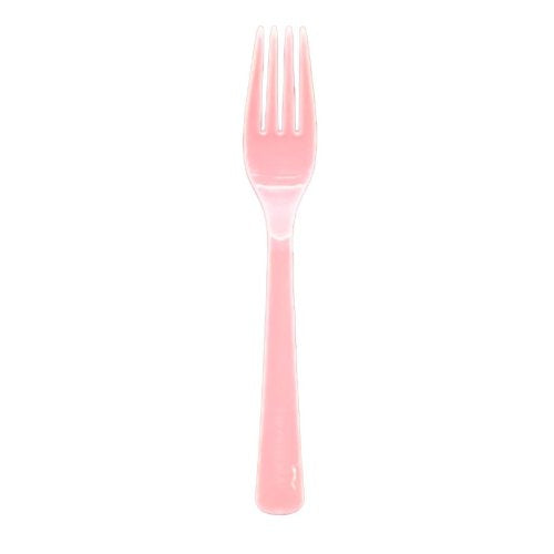 Light Pink Plastic Forks 20pk