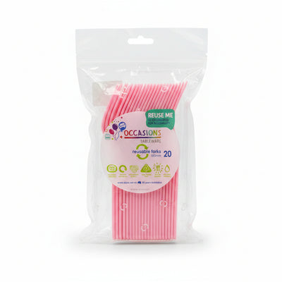 Light Pink Plastic Forks 20pk