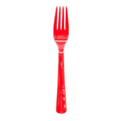 Red Plastic Forks 20pk