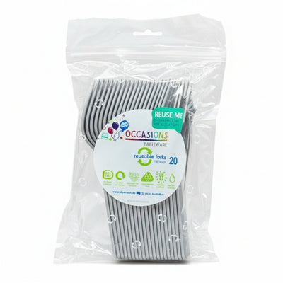 Silver Plastic Forks 20pk
