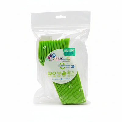 Lime Plastic Forks 20pk