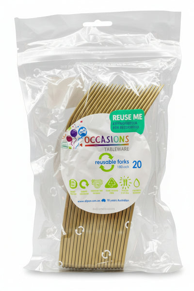 Gold Plastic Forks 20pk