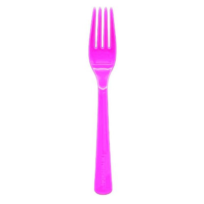 Magenta Plastic Forks 20pk