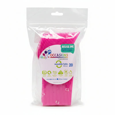 Magenta Plastic Forks 20pk