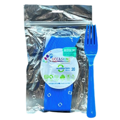 Royal Blue Plastic Forks 20pk