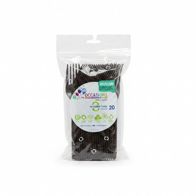 Black Plastic Forks 20pk