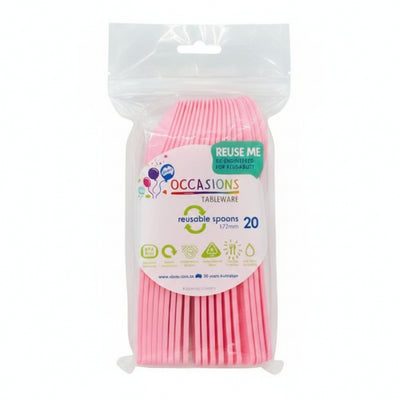 Light Pink Plastic Spoons 20pk