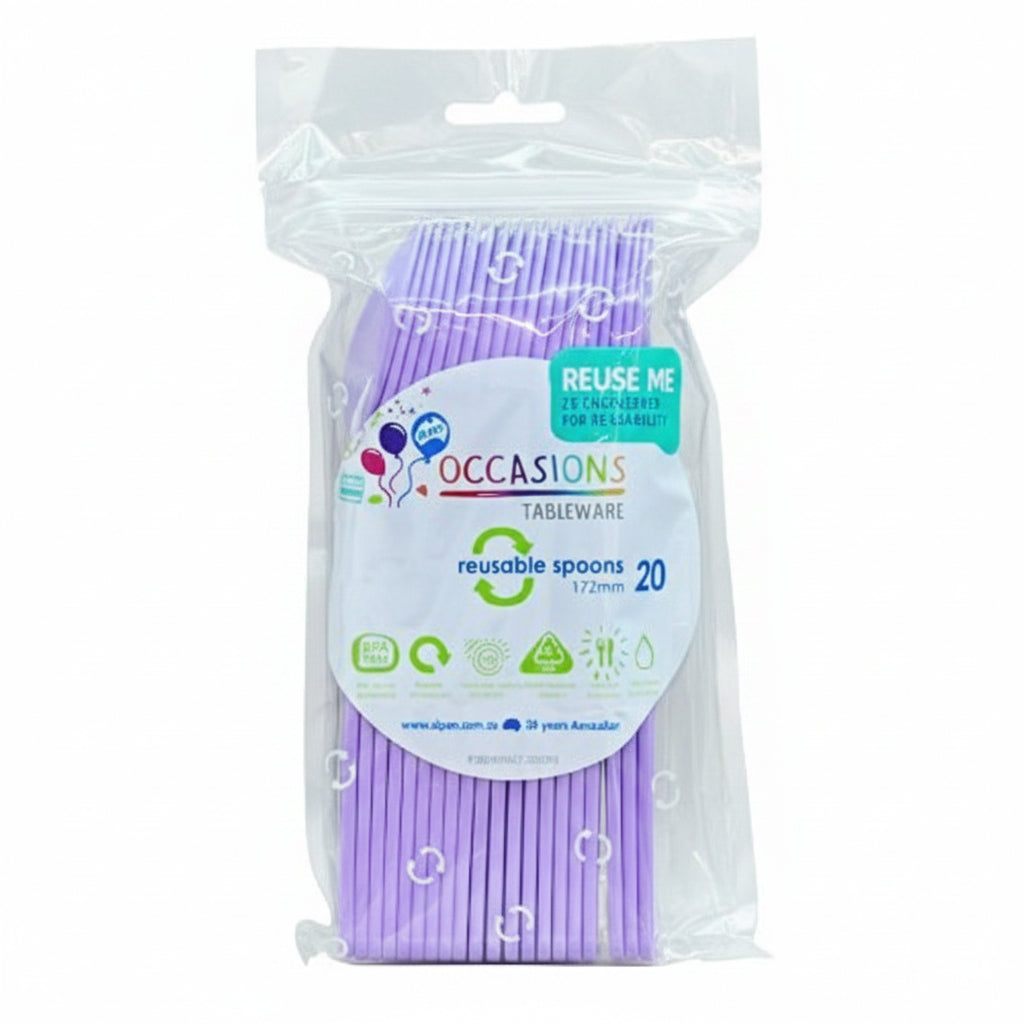 Lavender Plastic Spoons 20pk