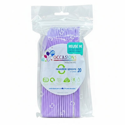 Lavender Plastic Spoons 20pk