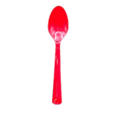 Red Plastic Spoons 20pk