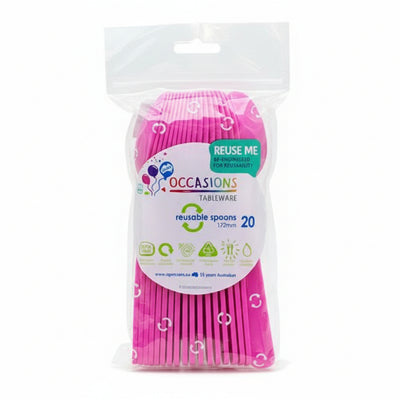 Magenta Plastic Spoons 20pk