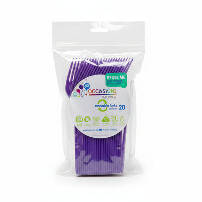 Purple Plastic Spoons 20pk