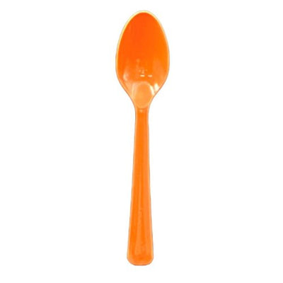 Orange Plastic Spoons 20pk