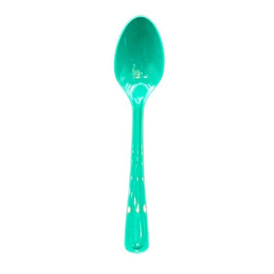 Green Plastic Spoons 20pk