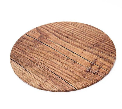 12in Round Masonite Cake Board - Wood