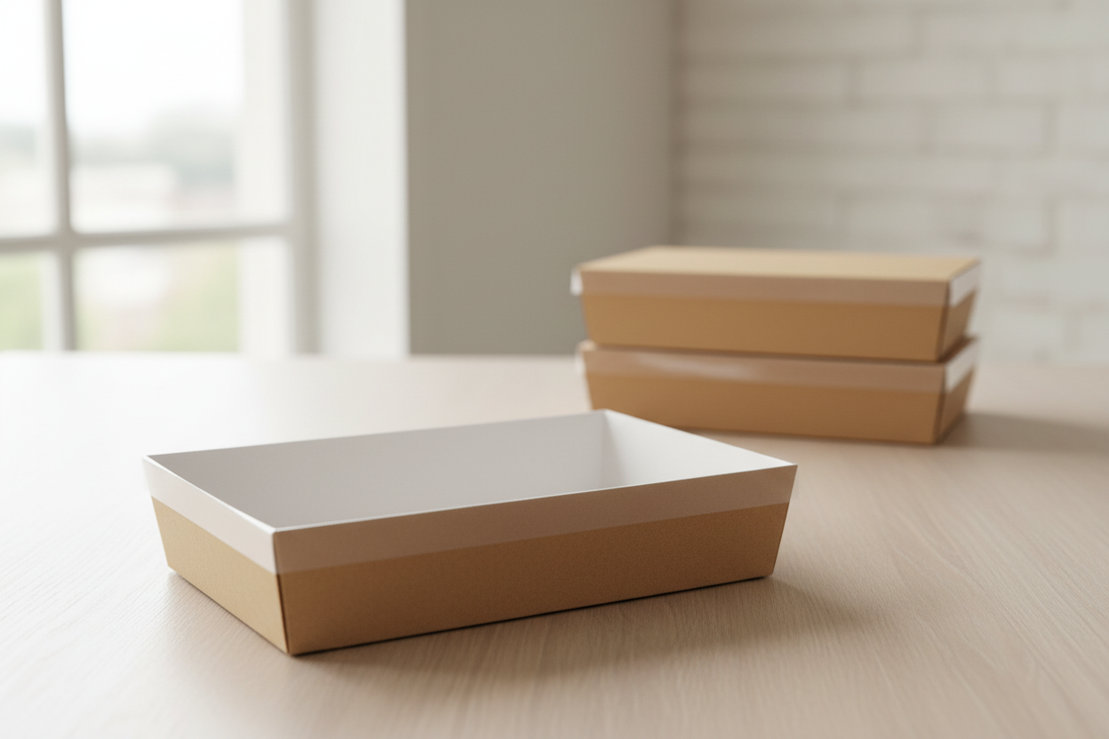 3pk Medium Brown Grazing Box with Clear PET lid (366x255x80mm)