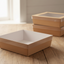 3pk Large Square Brown Grazing Box with Clear PET lid (280x280x80mm)