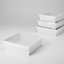 3pk Small Square White Grazing Box with Clear PET lid (180x180x80mm)