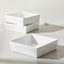 3pk Medium Square White Grazing Box with Clear PET lid (250x250x80mm)
