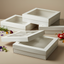 3pk Small Square White Grazing Box with Window Lid (180x180x80mm)