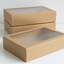 3pk Medium Kraft Grazing Box with Window Lid (366x255x80mm)
